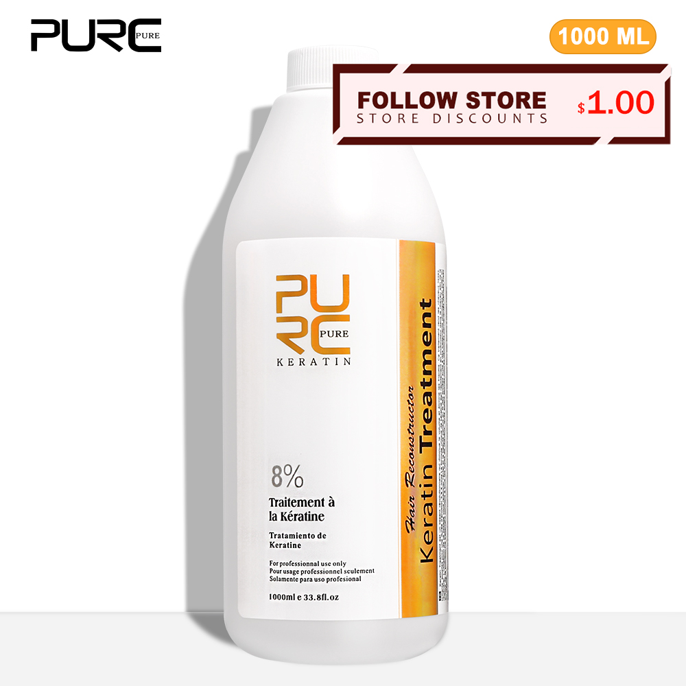 Hair Care In Salon - PURC 8% ケラチンスムージングトリートメント縮れ除去ブラジルケラチン縮毛ケア製品サロンプロフェッショナル 1000 ミリリットル
