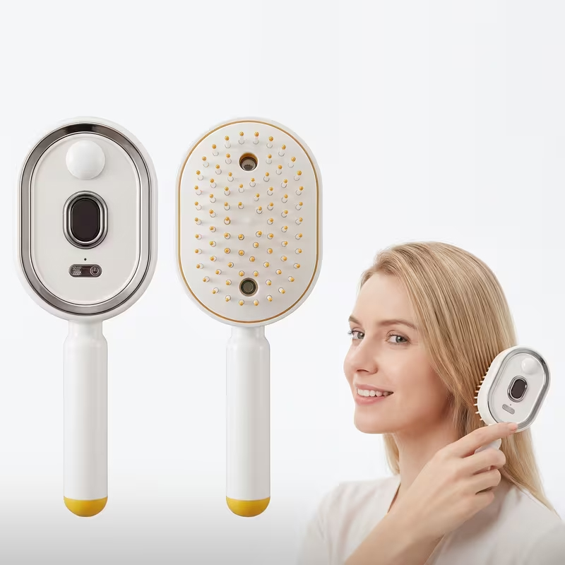 Hair Care Is Self Care - 電動エアバッグマッサージコーム エッセンシャルオイルミスト付き ヘアケア＆もつれ解消 – セルフクリーニング、静電気防止、もつれ防止