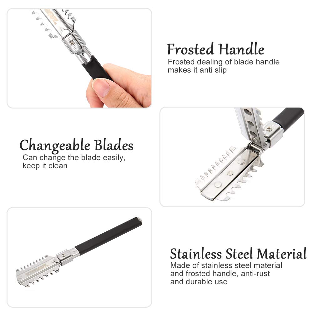 ダブルエッジシェービングヘアカットかみそりナイフの刃手動ヘア - Hair Care Guide のレビューと価格