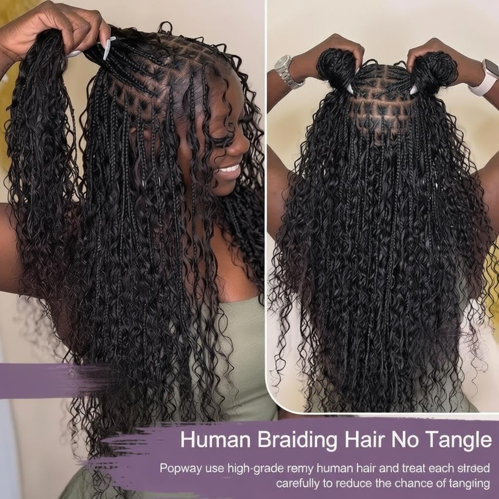 ボヘミアンブレイズ用の人毛編み込みヘア、ビルマカーリーバンド - Hair Care Indian のレビューと価格
