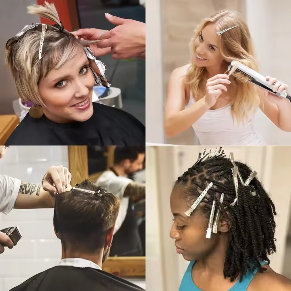 女性シルバーヘアクリップ金属理髪セクショニングクリップクラン - Hair Care Guide のレビューと価格