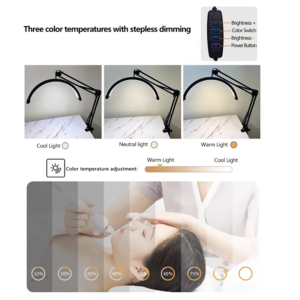 クランプ式フィルライト、角度調整可能、美容サロン、スキンケア - Hair Care In Salon のレビューと価格