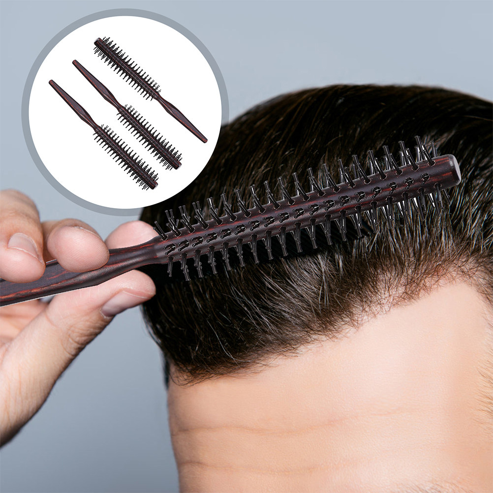 2個入り木製丸型ヘアブラシ カールコーム 人間工学に基づいた - Hair Care In Salon のレビューと価格