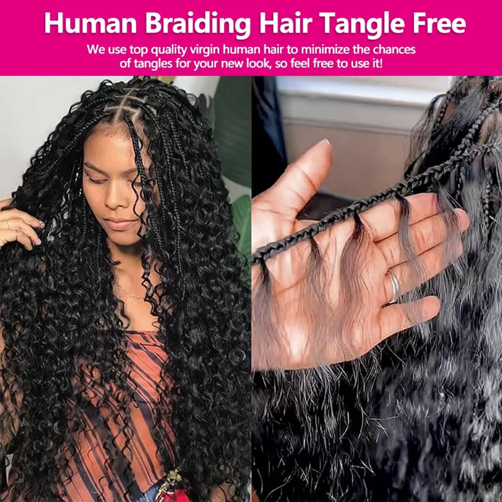 14A人毛ブレイズヘア、ボヘミアンブレイズ用5束16インチデ - Hair Care Indian のレビューと価格