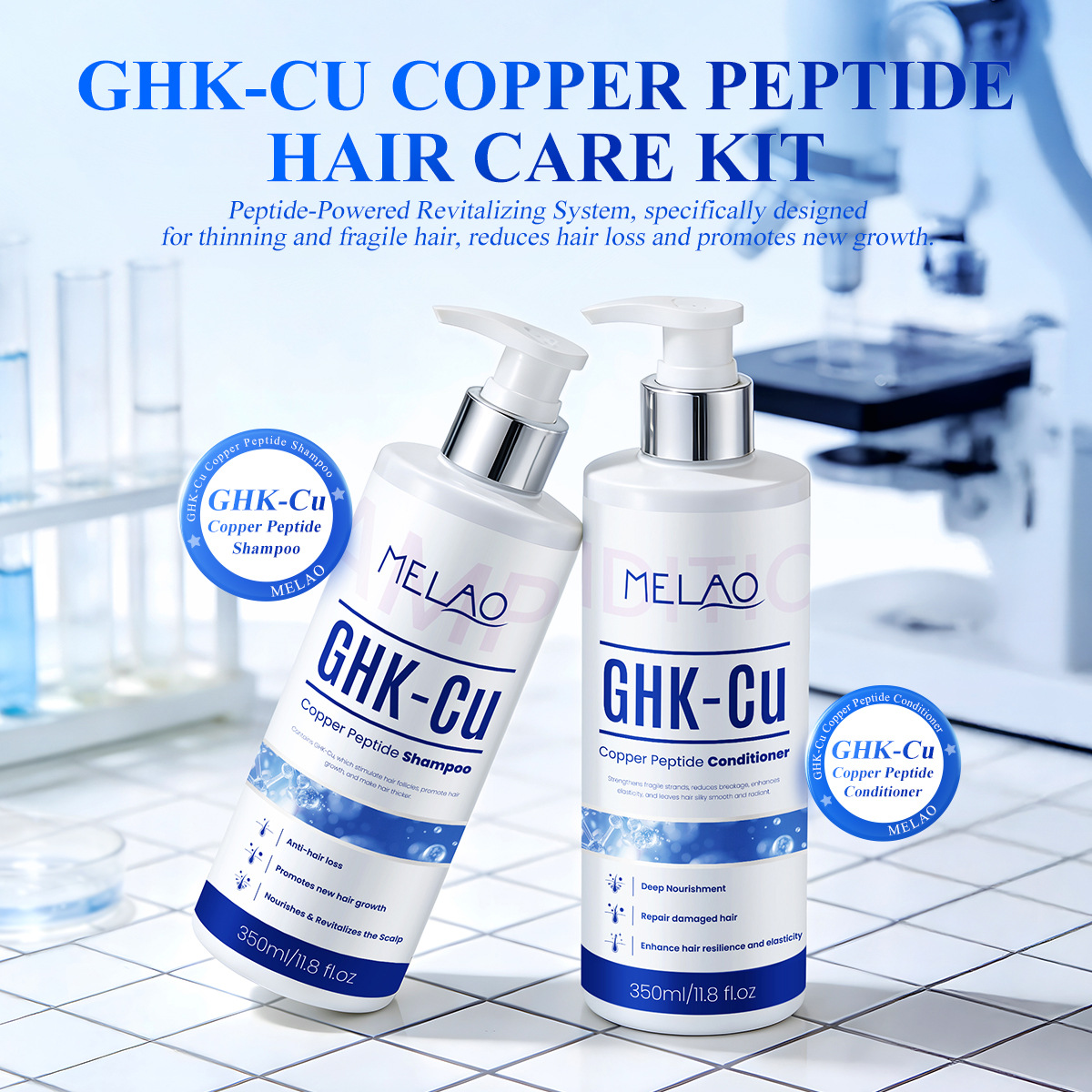 350ml GHK-Cu銅ペプチド育毛シャンプー デュアルペ - Hair Care Basic のレビューと価格
