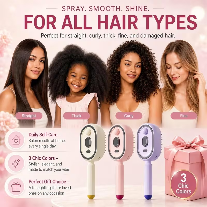 電動エアバッグマッサージコーム エッセンシャルオイルミスト付 - Hair Care Is Self Care のレビューと価格