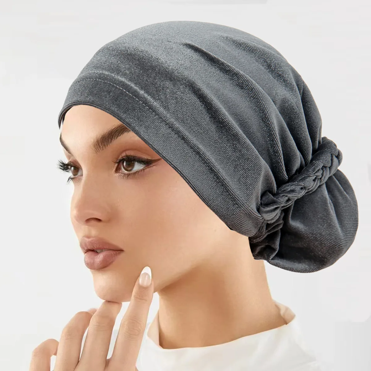 インドの三つ編みベルベットターバン帽子女性用イスラム教徒のヘ - Hair Care Indian のレビューと価格