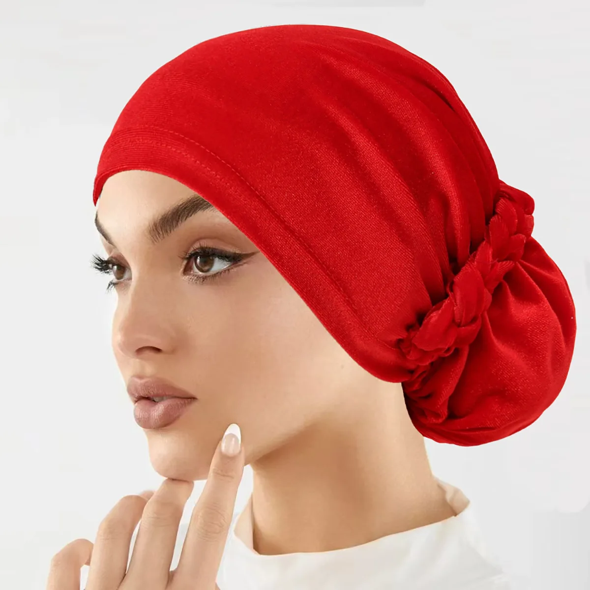 インドの三つ編みベルベットターバン帽子女性用イスラム教徒のヘ - Hair Care Indian のレビューと価格