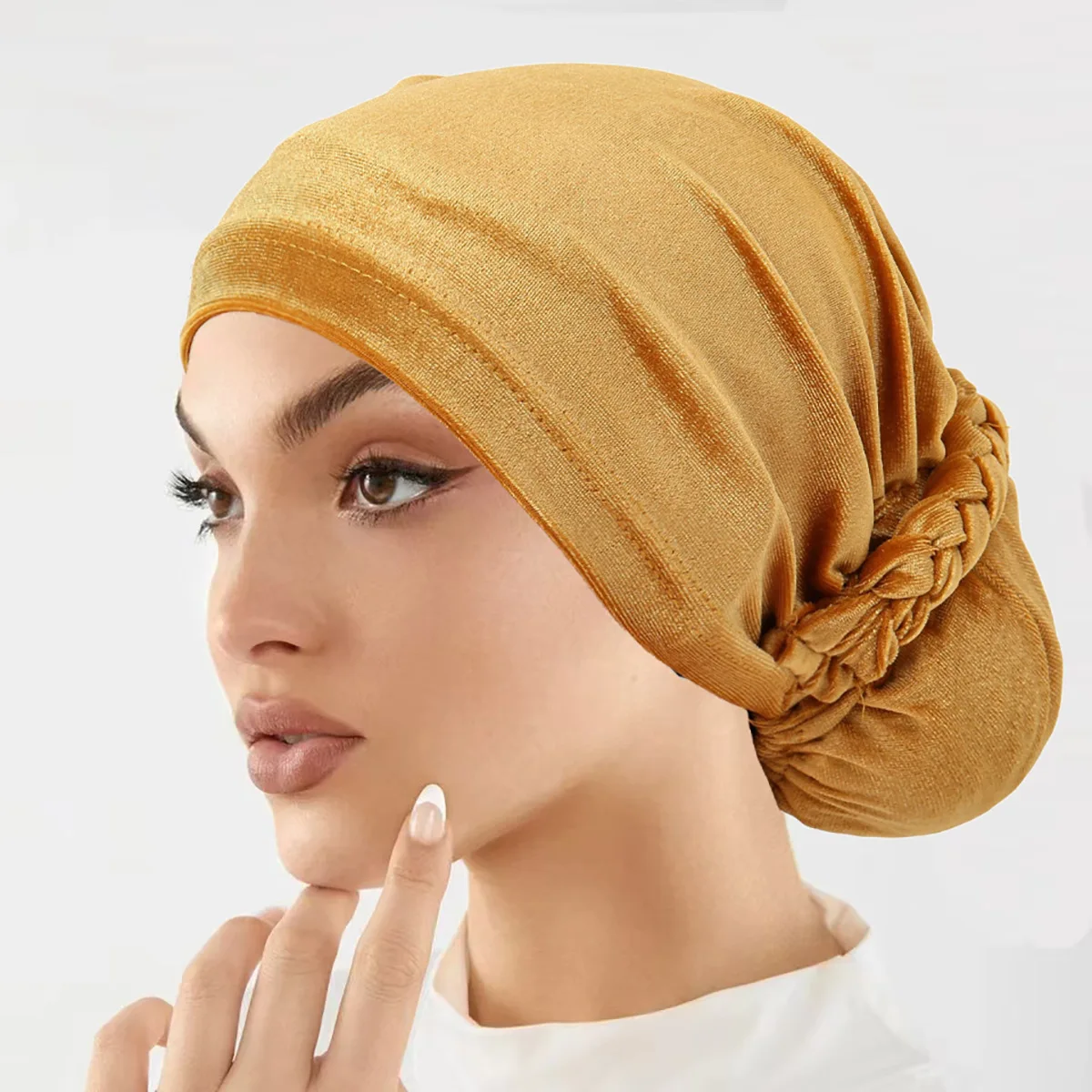 インドの三つ編みベルベットターバン帽子女性用イスラム教徒のヘ - Hair Care Indian のレビューと価格