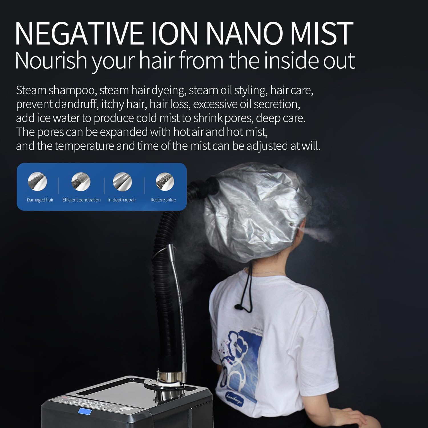 プロ仕様スチームパーママシン、キャップ付きヘアケアオゾン修復 - Hair Care In Salon のレビューと価格